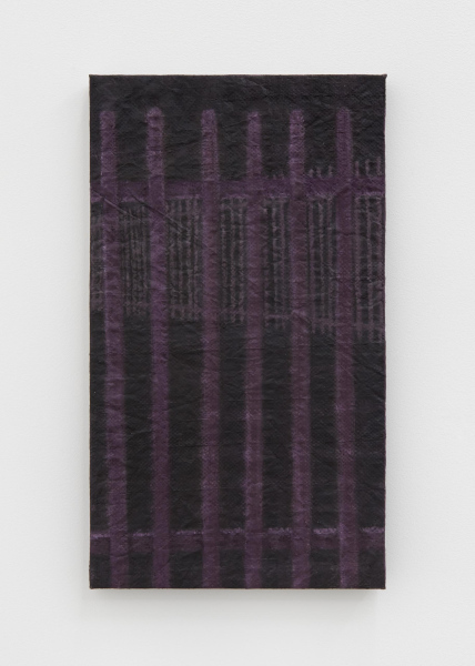 Fence2023, oil on polypropylene, 58 x 33 cm