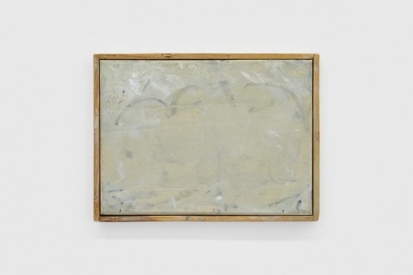 Landscape2025, oil and sawdust and wool on canvas with artists made frame, 22.5 x 30cm